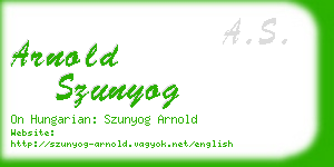 arnold szunyog business card